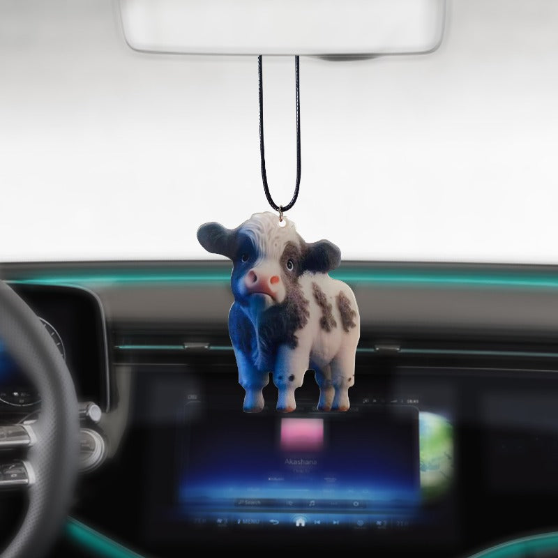 Wholesale Cartoon Highland Cattle Decorative Acrylic Flat Pendant